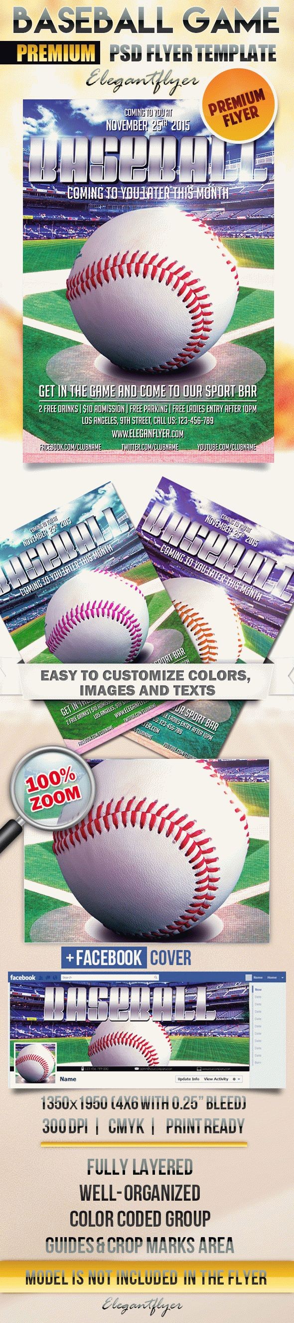 Baseball Flyer Print Template