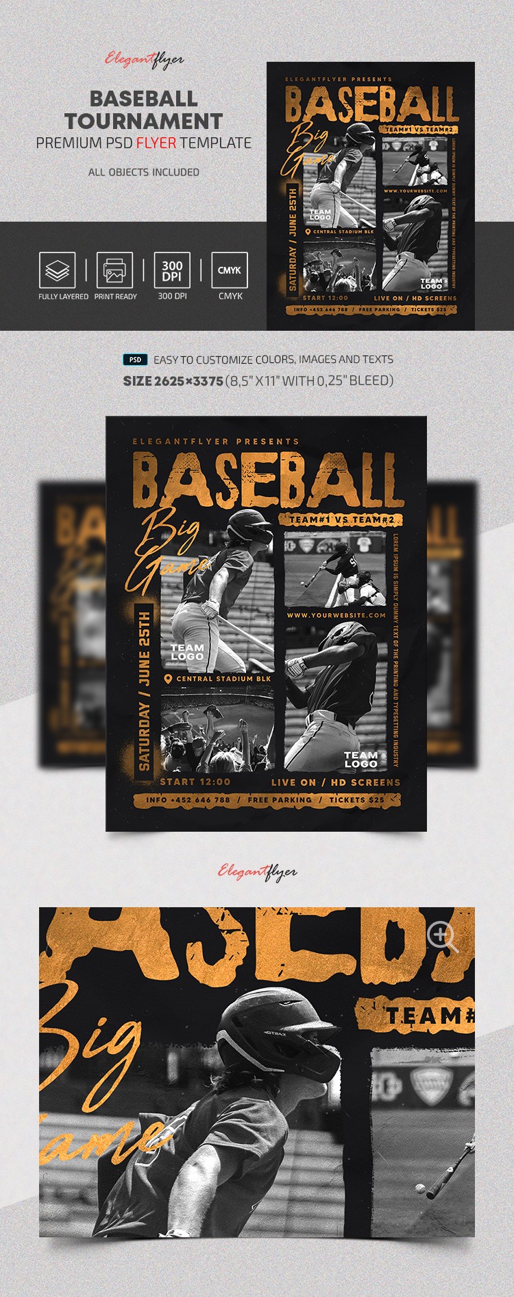 Baseball Tournament Flyer by ElegantFlyer