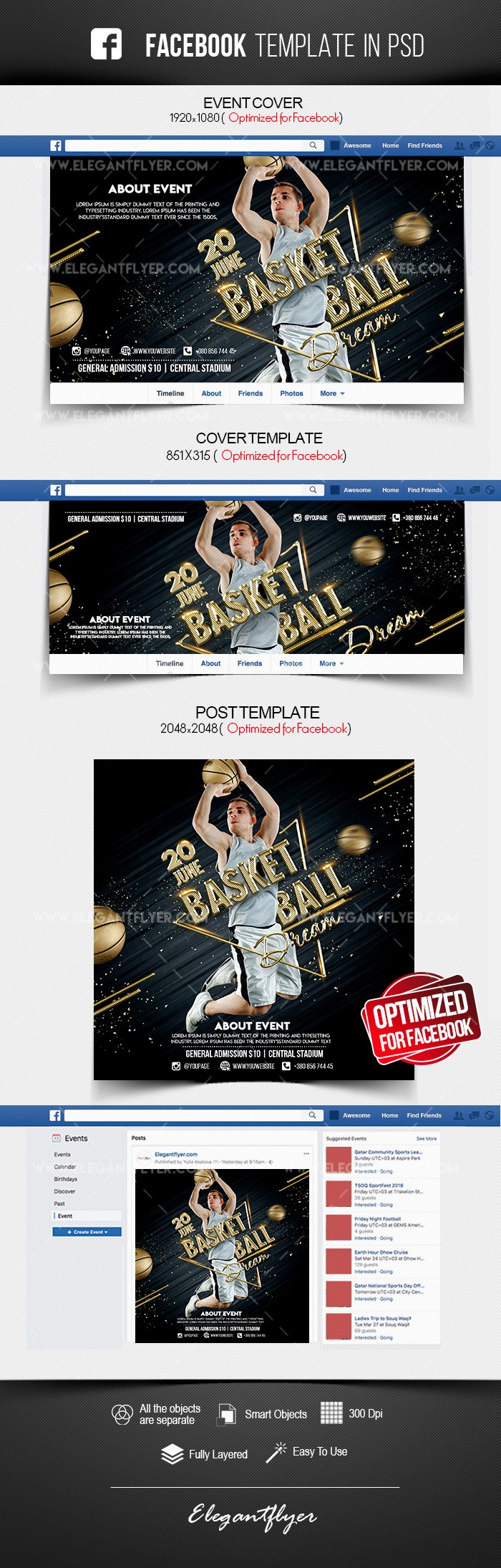 Basketball Traum Facebook by ElegantFlyer