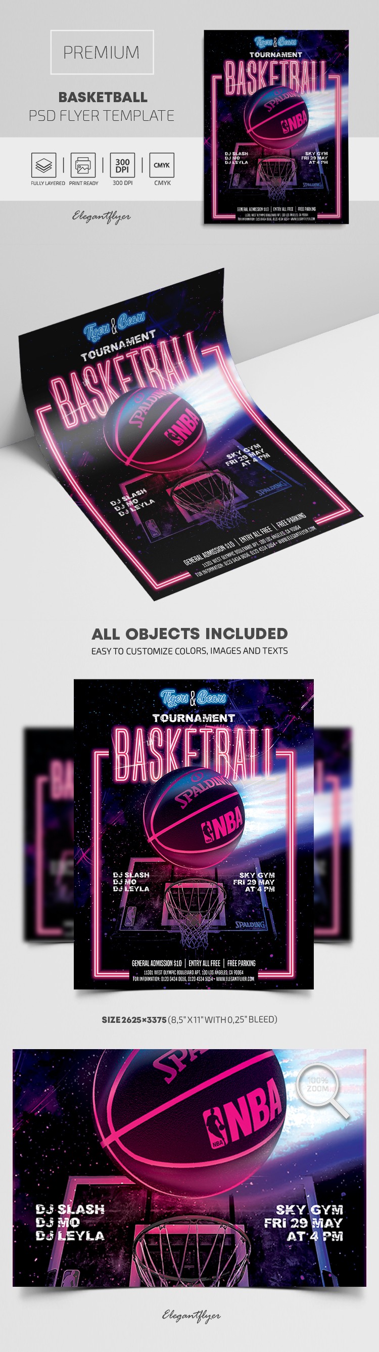 Basketball Flyer: Plakat koszykówki by ElegantFlyer