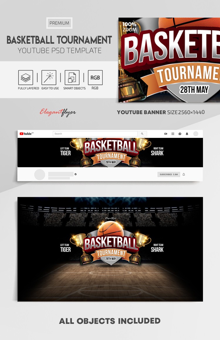 Basketball Tournament Youtube by ElegantFlyer