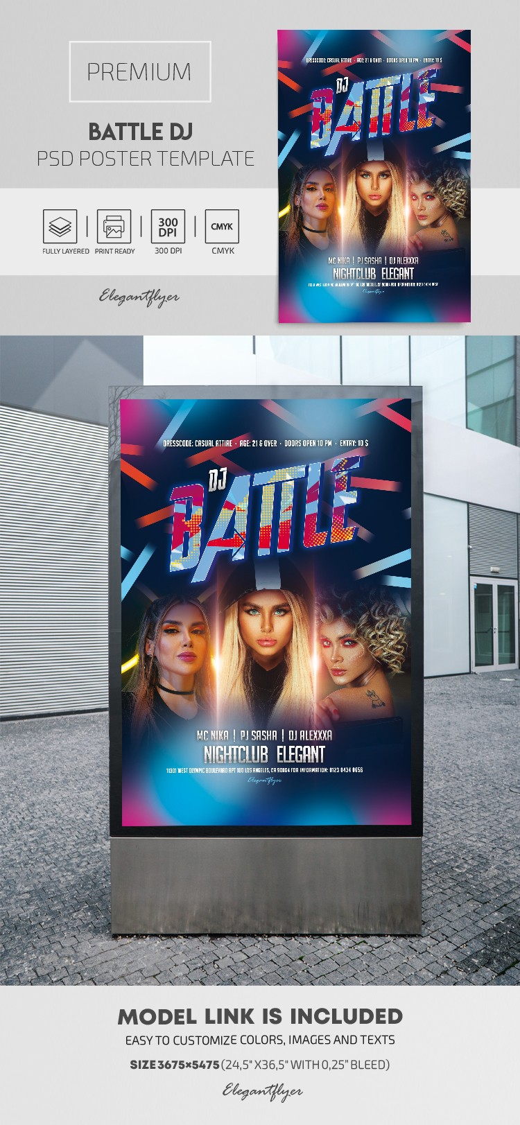 Cartaz de Batalha de DJs by ElegantFlyer