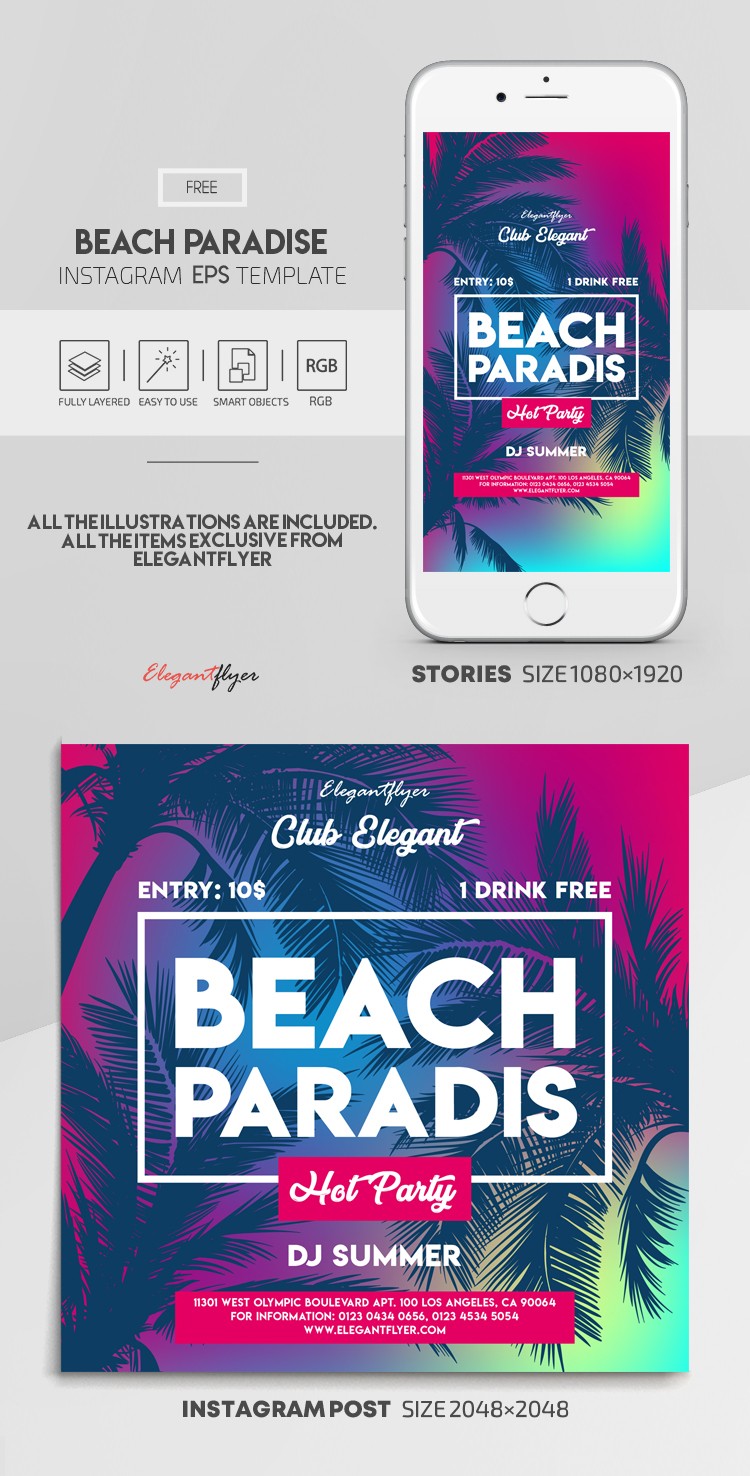 Beach Paradise Instagram EPS by ElegantFlyer
