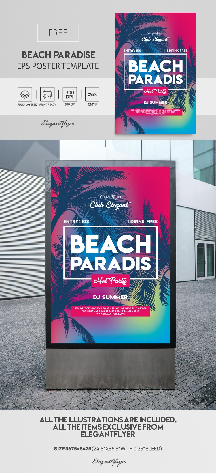 Beach Paradise Poster EPS by ElegantFlyer