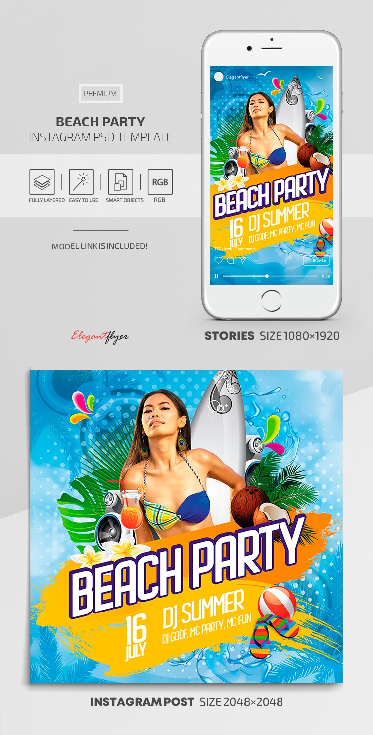 Beach Party Instagram by ElegantFlyer