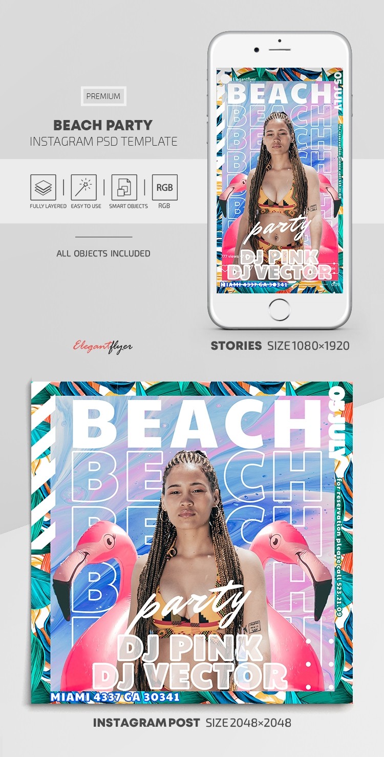 Festa in spiaggia su Instagram by ElegantFlyer