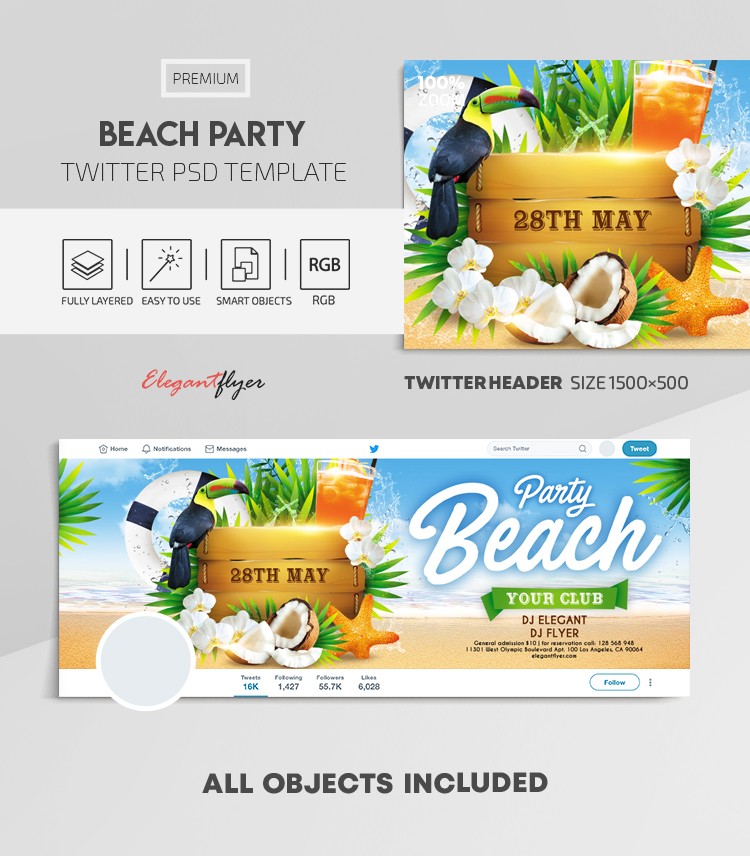 Beach Party Twitter by ElegantFlyer