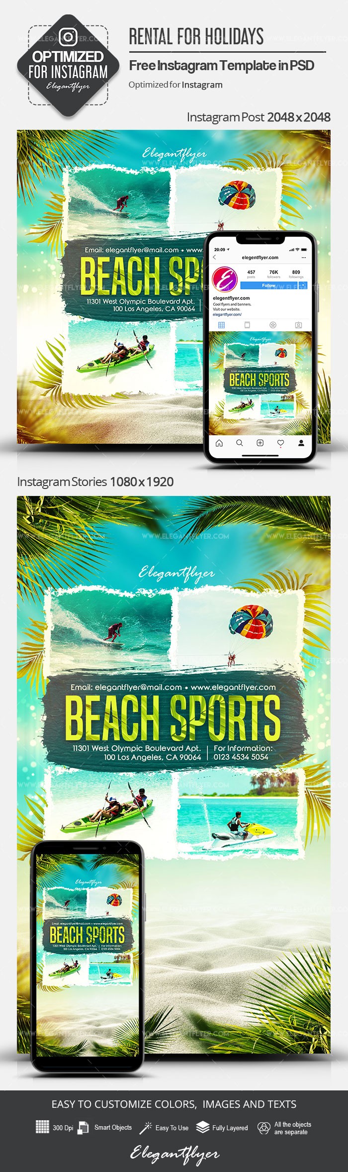 Beach Sports Instagram by ElegantFlyer