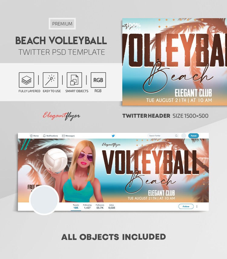 Beach Volleyball Twitter --> Twitter di Beach Volley by ElegantFlyer