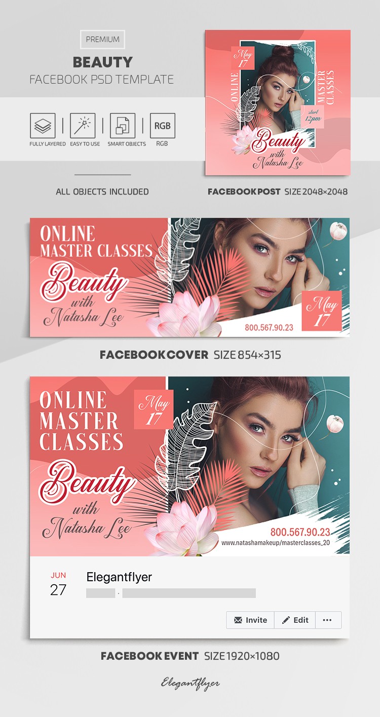 Beauty Facebook Set by ElegantFlyer