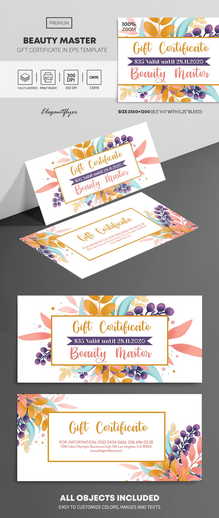 Beauty Master Gift Certificate by ElegantFlyer