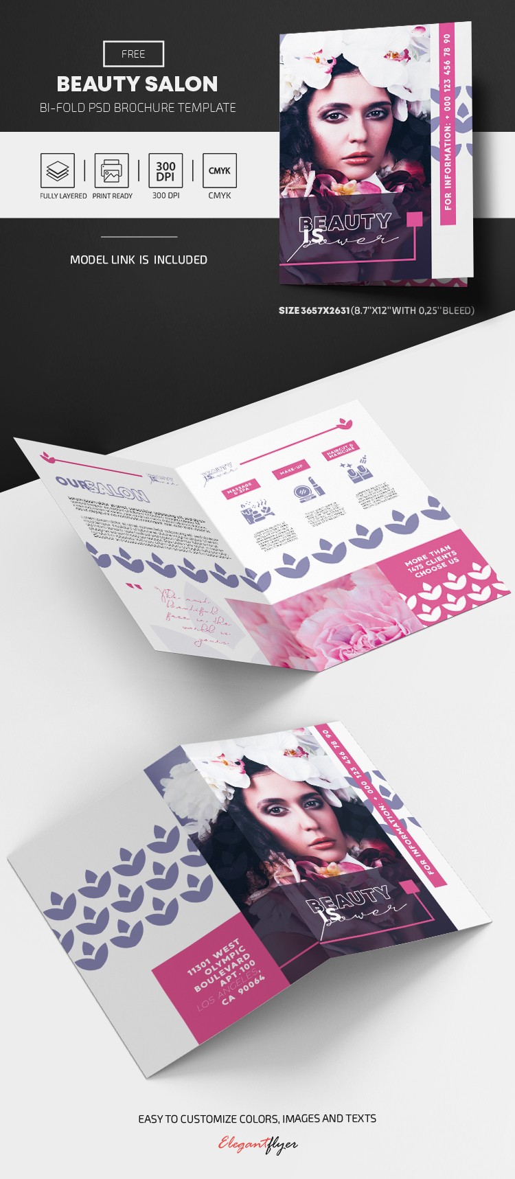 Beauty Salon Bi-Fold Brochure by ElegantFlyer