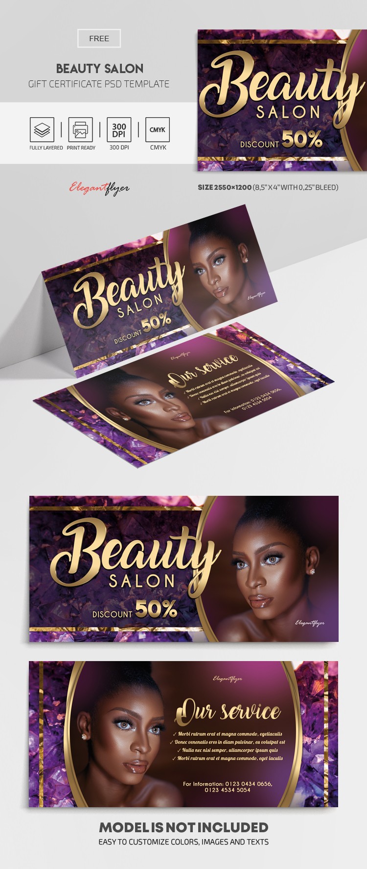 Beauty Salon Gift Certificate by ElegantFlyer