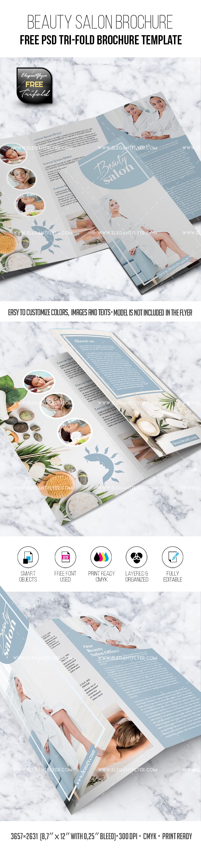 Beauty Salon Tri-Fold Brochure by ElegantFlyer