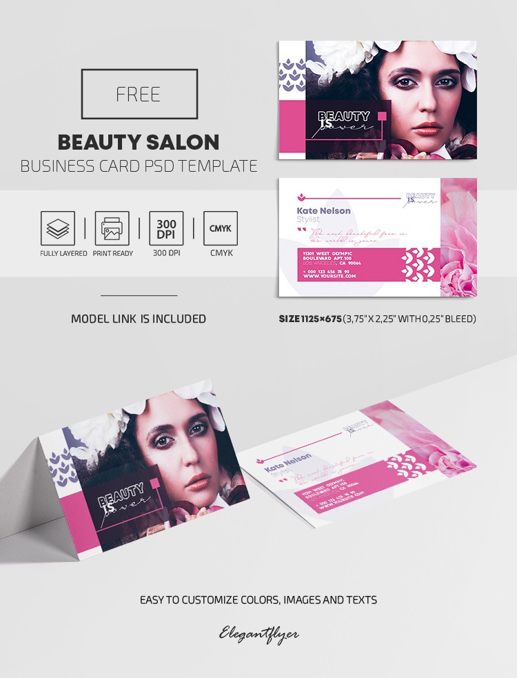 Beauty Salon Business Card by ElegantFlyer