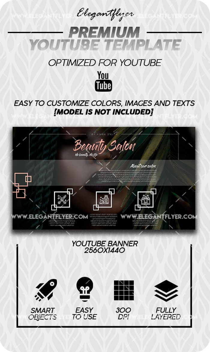 Salon piękności Youtube by ElegantFlyer