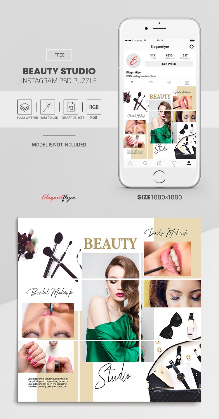 Studio de beauté Instagram by ElegantFlyer