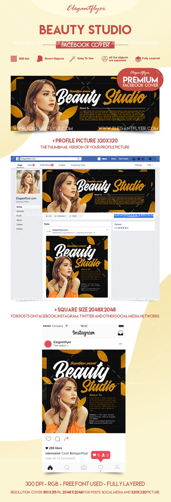 Estúdio de Beleza no Facebook by ElegantFlyer