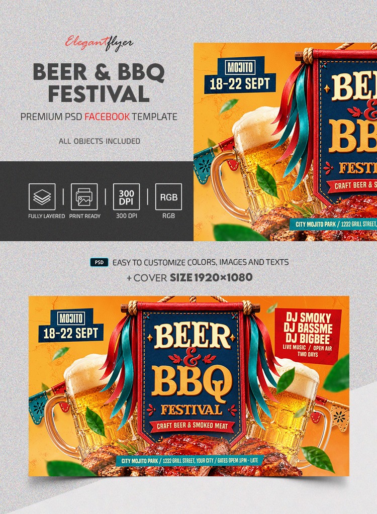 Publication Facebook du Festival de la Bière et du Barbecue by ElegantFlyer