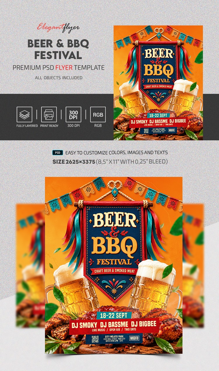 Beer & BBQ Festival Flyer by ElegantFlyer
