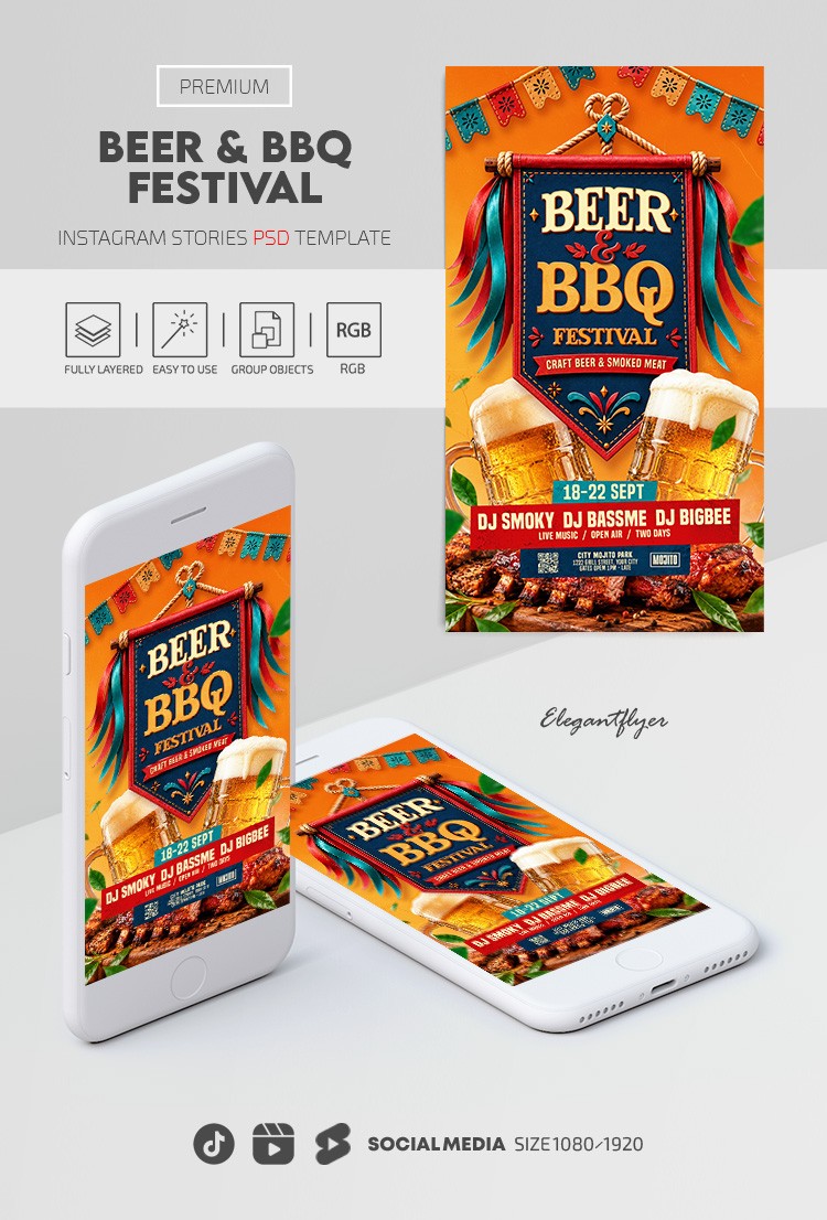 Beer & BBQ Festival Instagram Reel by ElegantFlyer