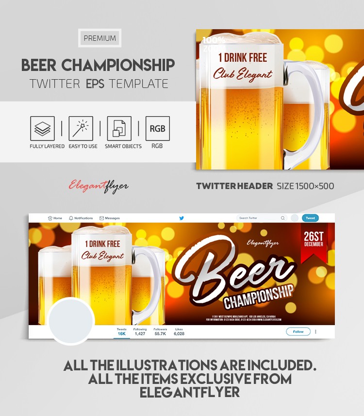Beer Championship Twitter by ElegantFlyer