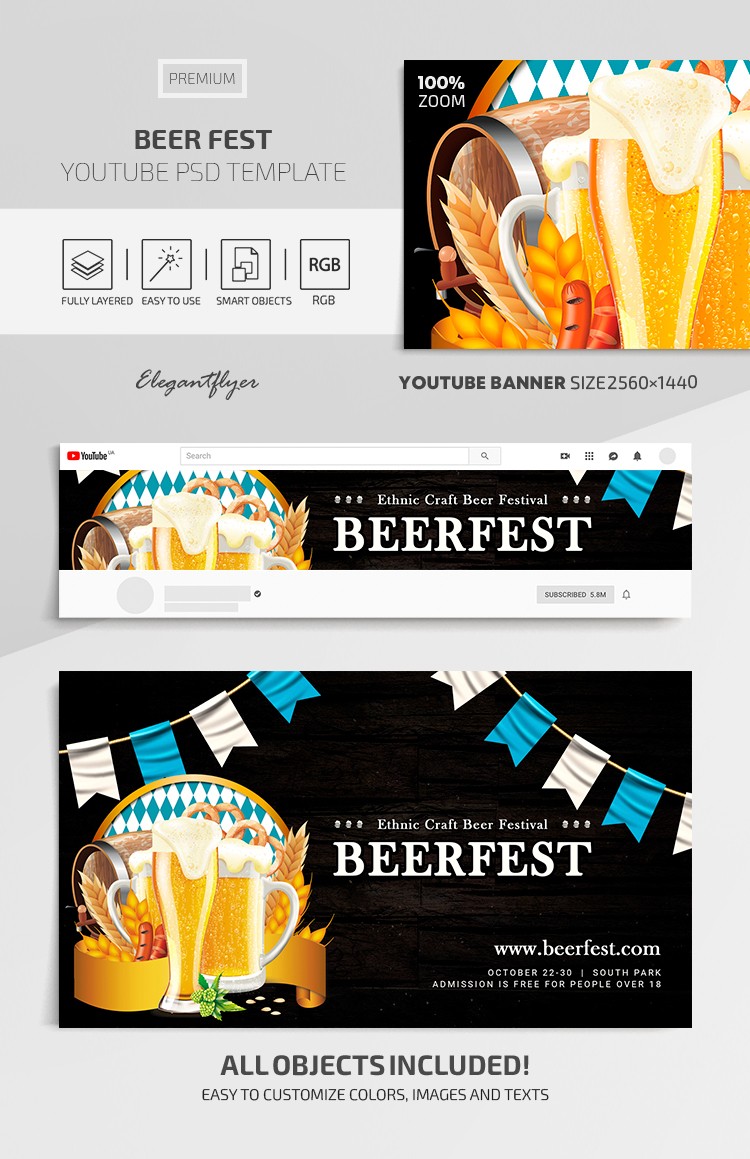 Beer Fest Youtube by ElegantFlyer
