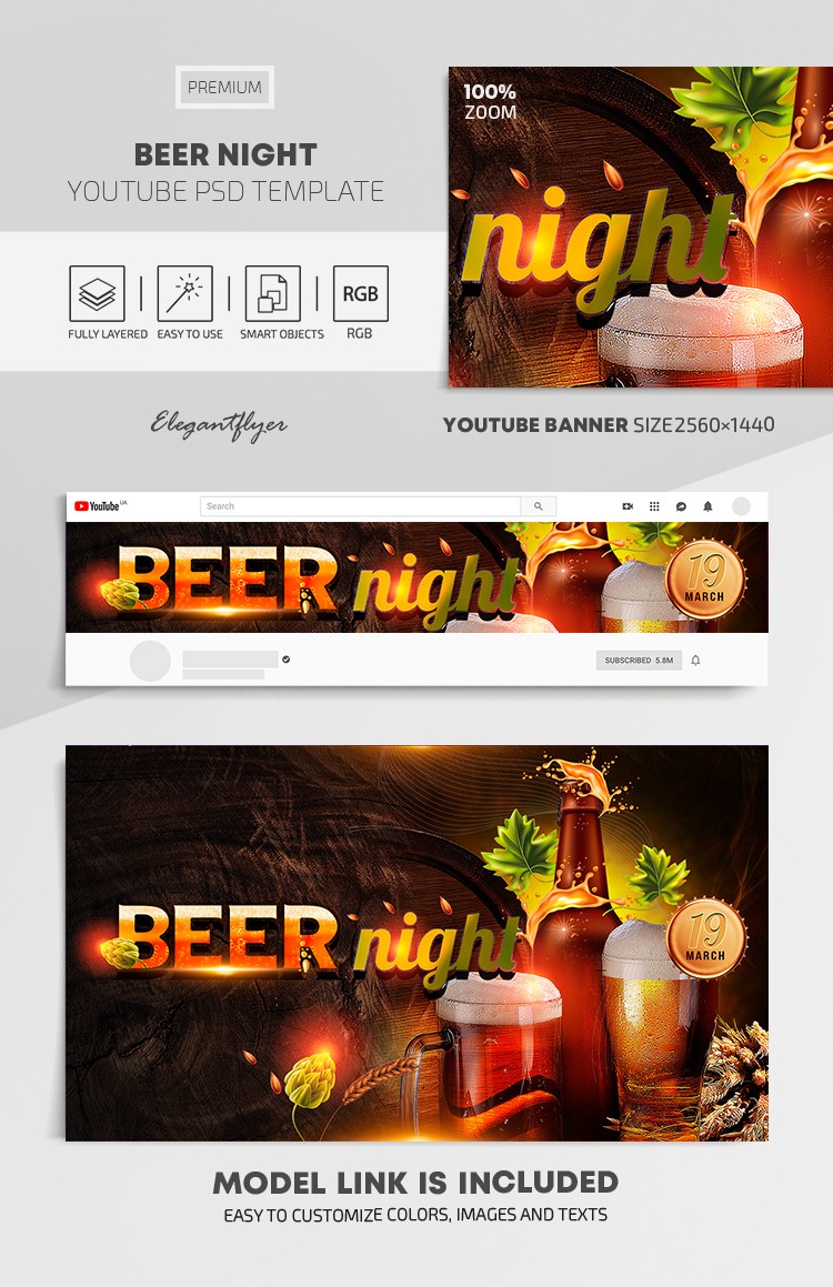 Noche de cerveza en Youtube by ElegantFlyer