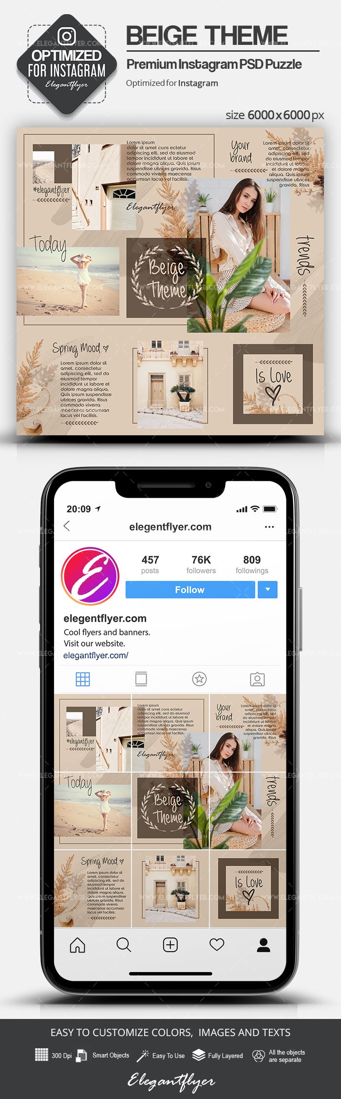 Beige Theme Instagram by ElegantFlyer