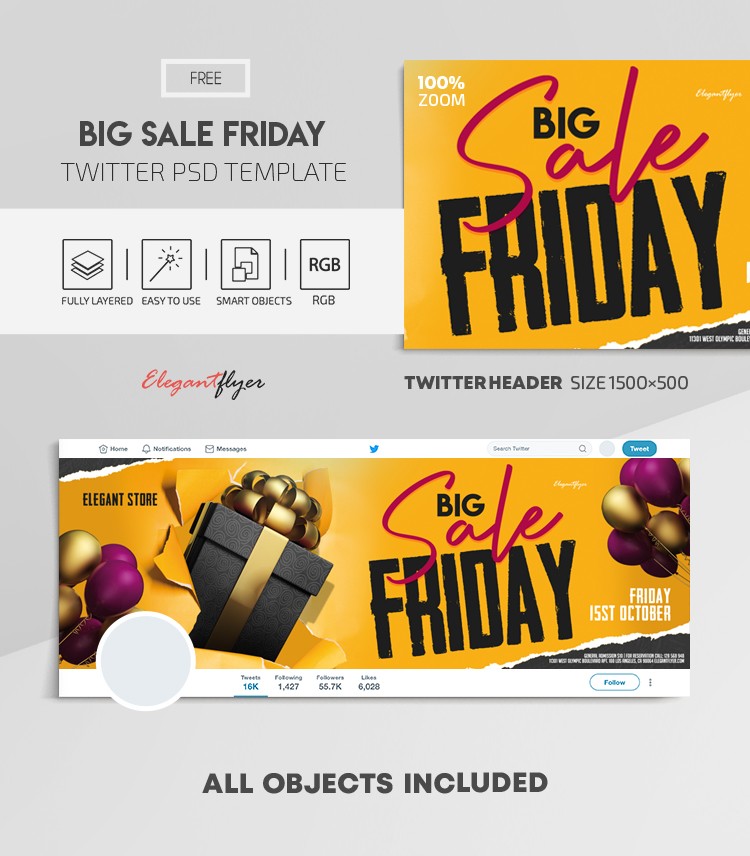 Big Sale Friday Twitter by ElegantFlyer
