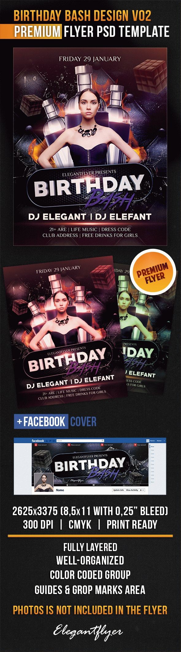 Fête d'anniversaire Design V02 by ElegantFlyer