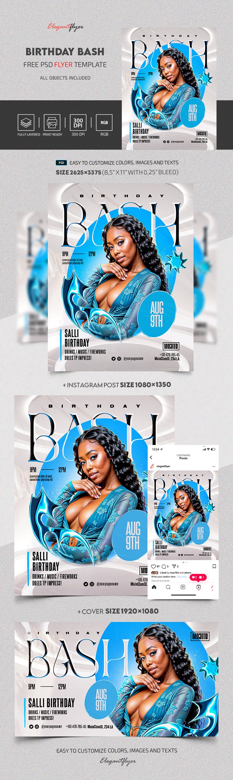 Birthday Bash Flyer by ElegantFlyer