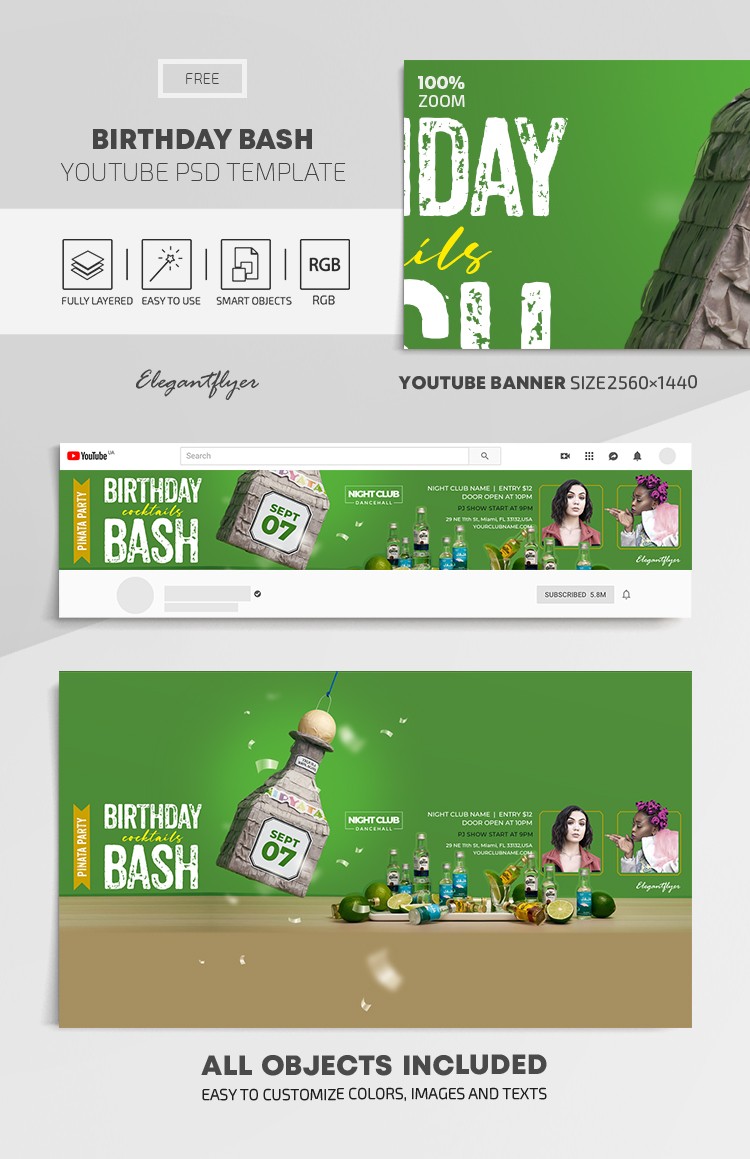 Geburtstagsparty Youtube by ElegantFlyer