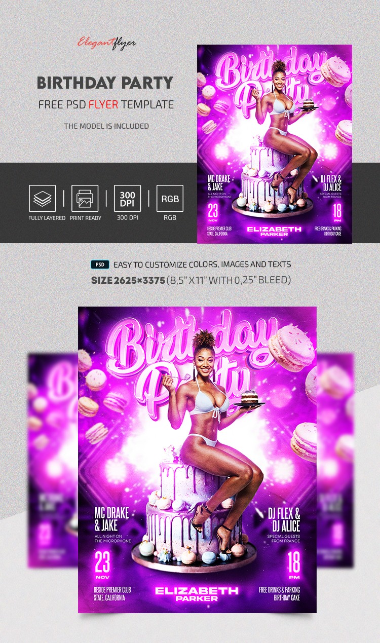 Folheto da Festa de Aniversário Bash by ElegantFlyer