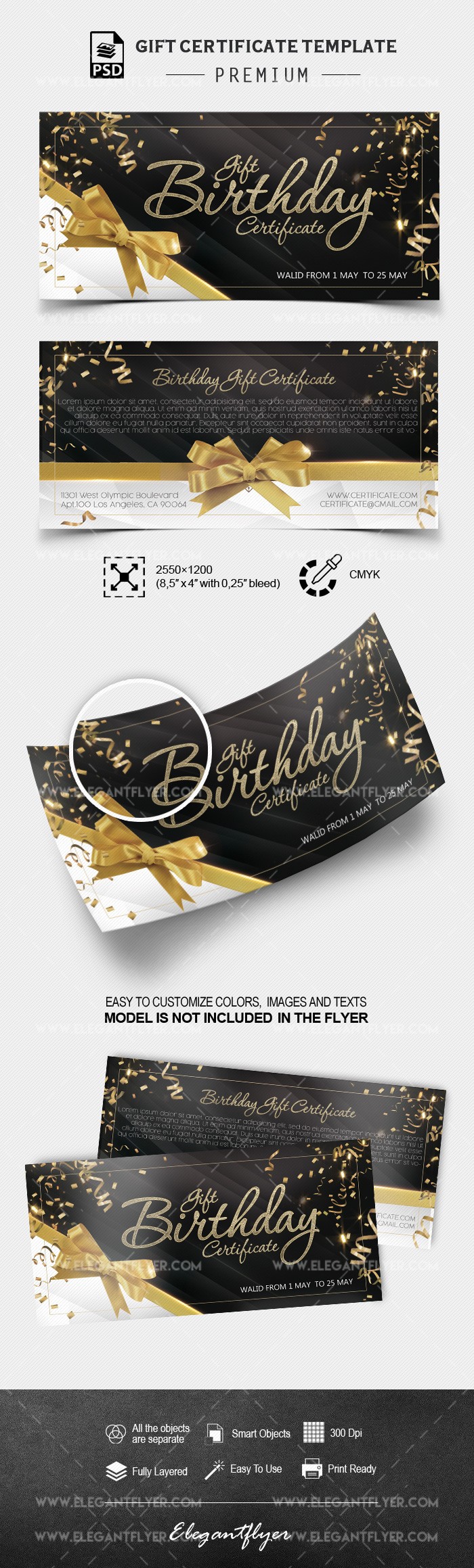 Certificat-cadeau d'anniversaire by ElegantFlyer