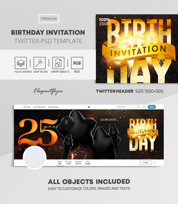Invitation d'anniversaire by ElegantFlyer
