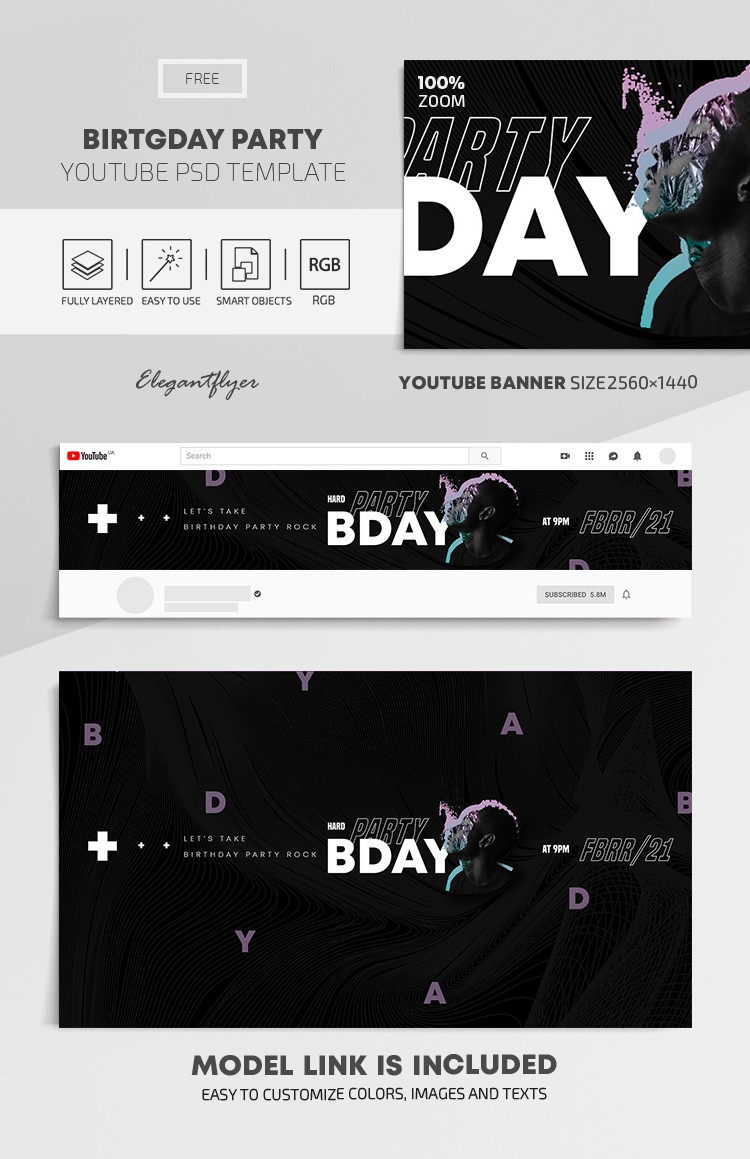 Fête d'anniversaire Youtube by ElegantFlyer