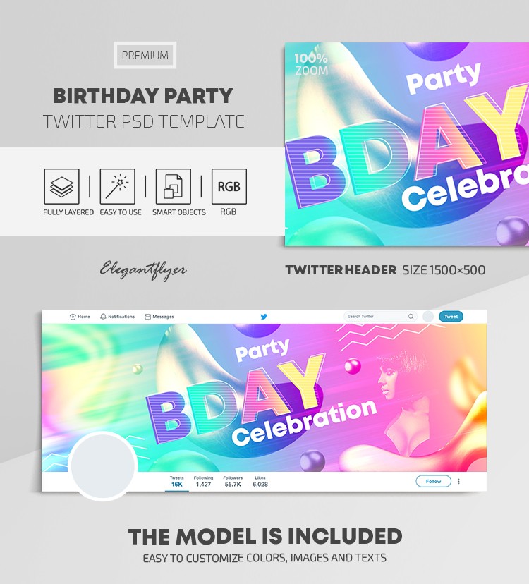 Festa di compleanno su Twitter by ElegantFlyer