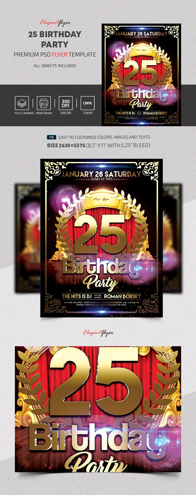 25 Birthday Party V02 by ElegantFlyer