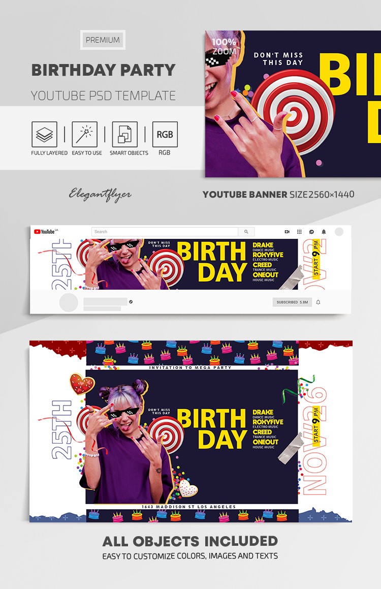 Festa di compleanno Youtube by ElegantFlyer