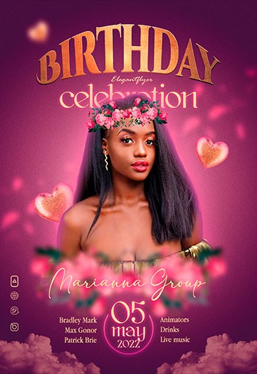 Barbie Doll, Anime Girl Flyer Day Free Social Media Post FLyer Template