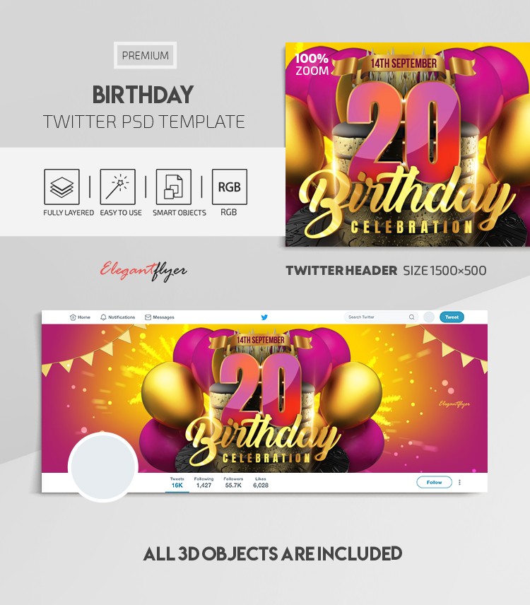 Birthday Twitter by ElegantFlyer