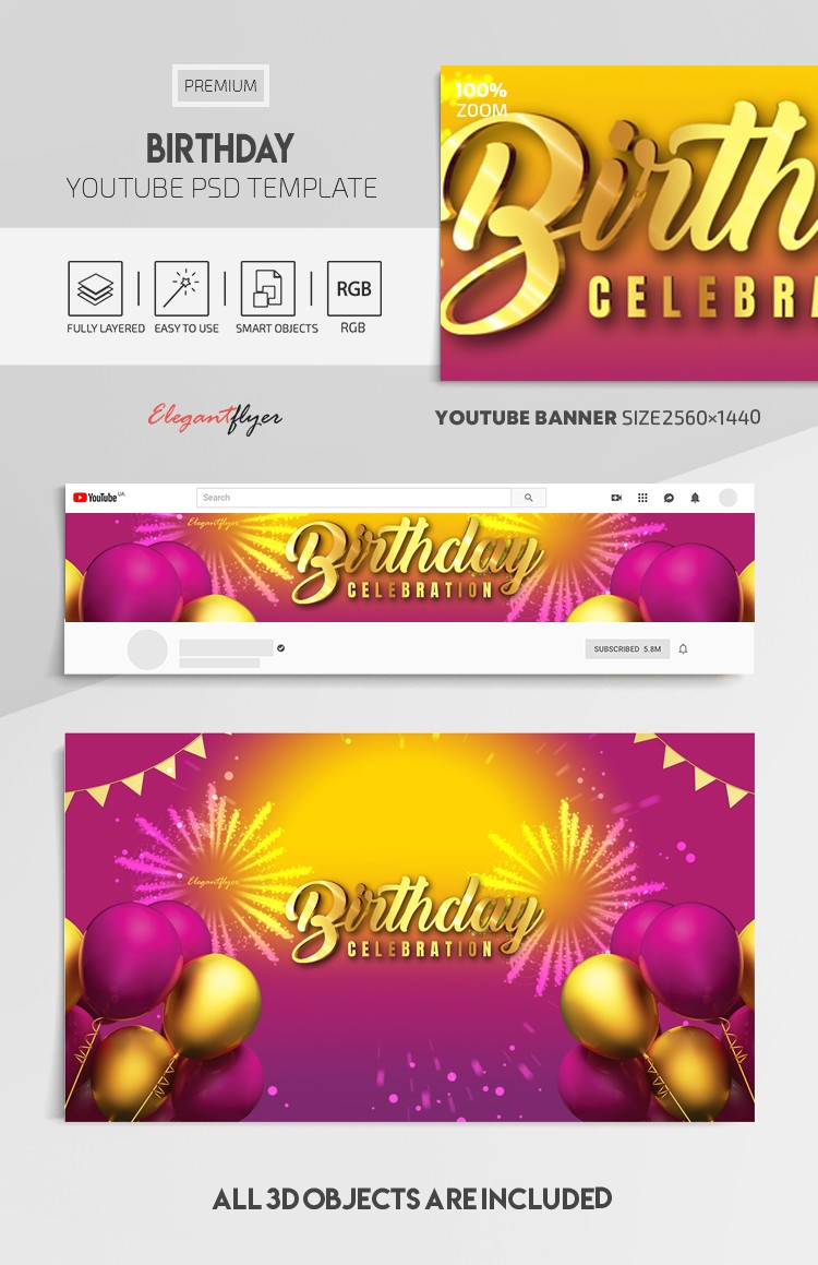 Birthday Fireworks Youtube by ElegantFlyer