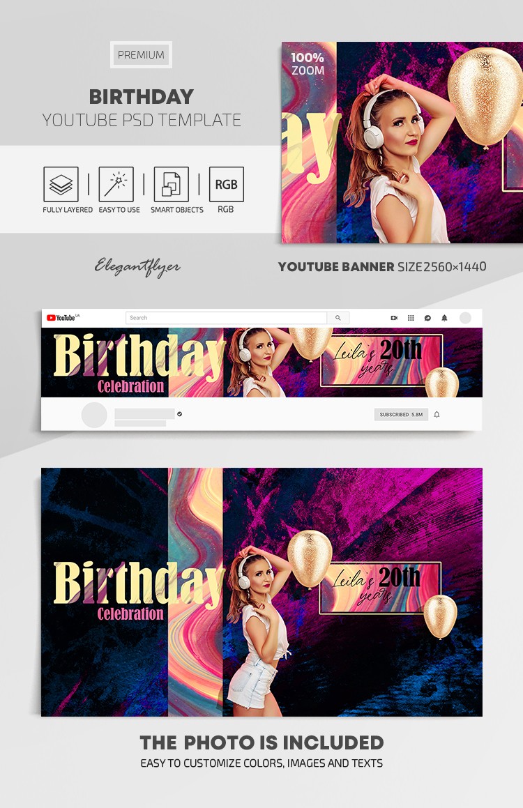 Geburtstag Youtube by ElegantFlyer