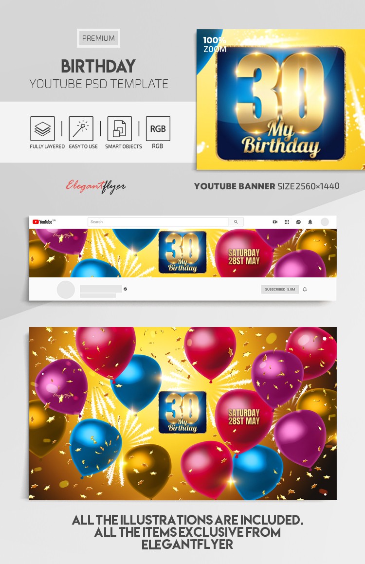 Geburtstag YouTube by ElegantFlyer