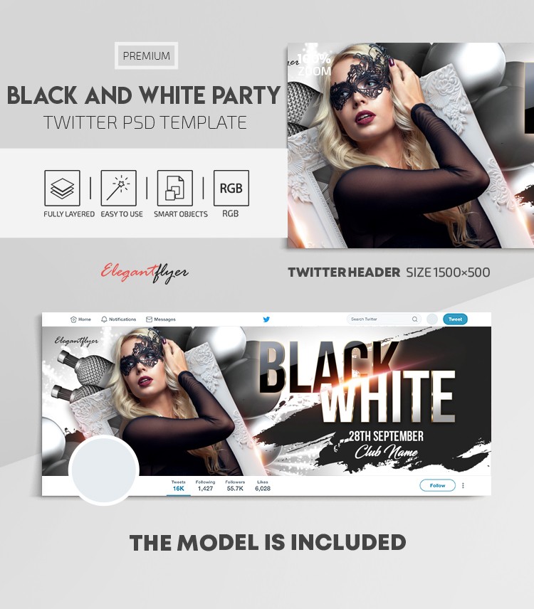 Schwarze und Weiße Party by ElegantFlyer