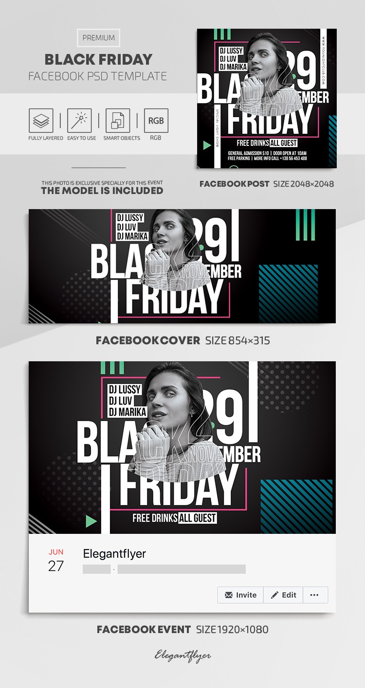 Festa do Black Friday no Facebook. by ElegantFlyer