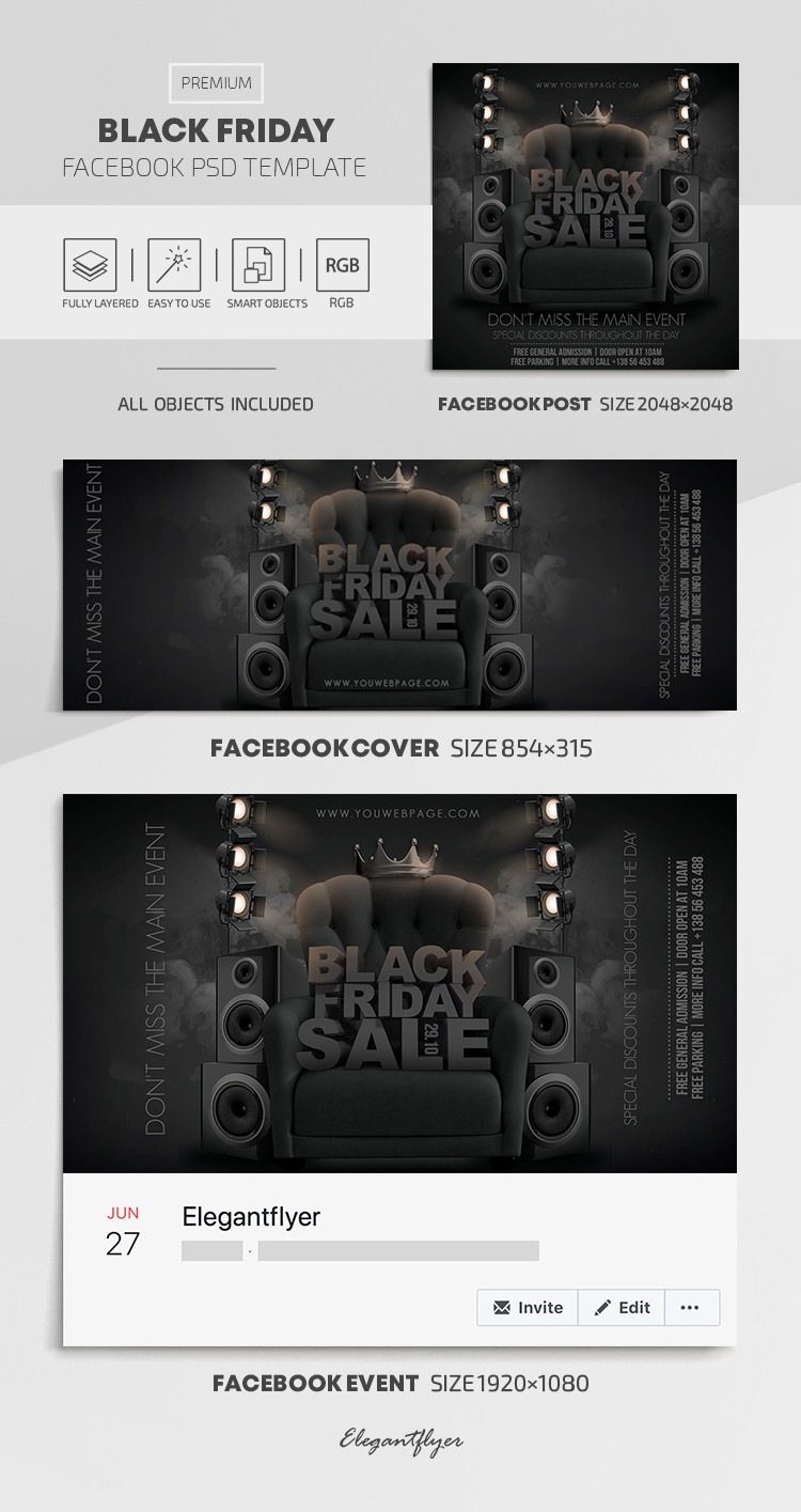 Black Friday Facebook by ElegantFlyer