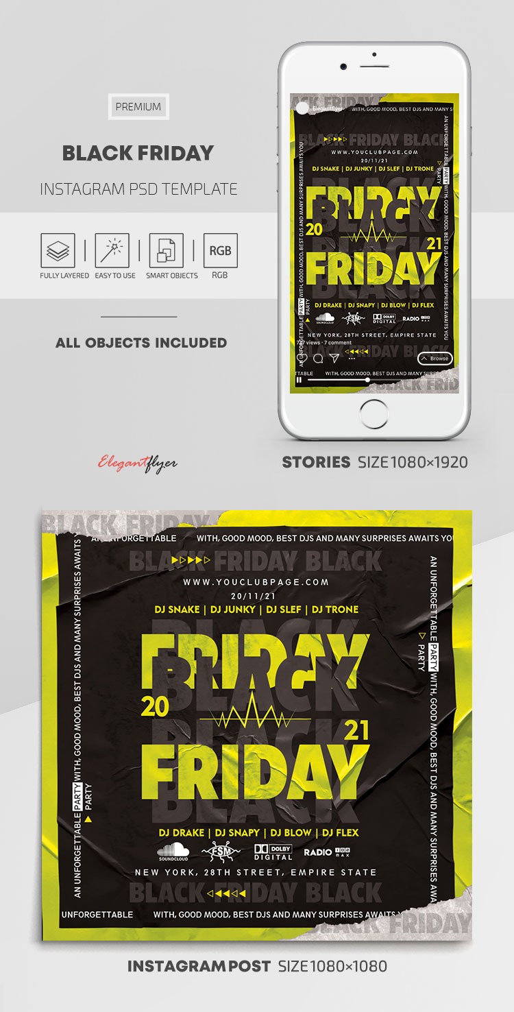 Black Friday Instagram -> "Instagram del Black Friday" by ElegantFlyer