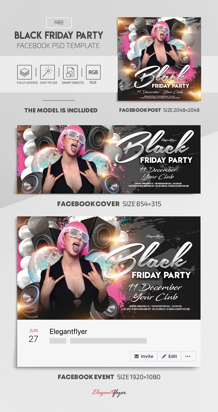 Black Friday Party Facebook by ElegantFlyer